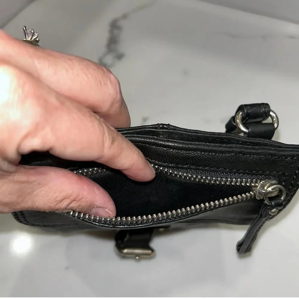Banana Republic Black Swingpak Soft Lambskin Crossbody Bag Mini - Picture 9 of 10